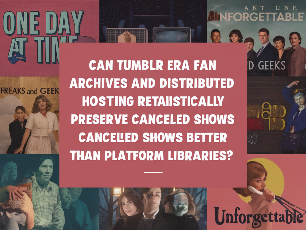 Can tumblr-era fan archives and distributed hosting realistically preserve canceled shows better than platform libraries?